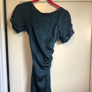 Diane Von Furstenberg teal silk knee length dress